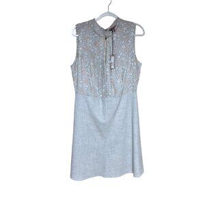Rebecca Taylor Floral 100% Silk Sleeveless Dress High Neck Occasion Party Career